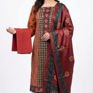 Deep Maroon and Rust Geometric Suit